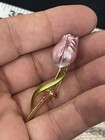 Flower Pin Brooch Enamel Single Purple Gold Tone Tulip Fashion Jewelry New