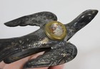 Vtg Victorian Sewing Bird Clamp Opens Closes Metal Silvertone Ornate See Video