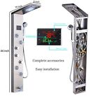 Led Panel De Ducha De Ba  o Torre Cascada Cabezal Masaje Con Jets Corporales
