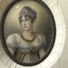 Rare 19thc Miniature Portrait Josephine Bonaparte Napoleon   s Wife Artist Signed