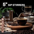Maqihan Cocktail Straws - Black Plastic Sip Stirrers 5 Inch 3mm  
