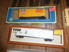Vintage Large Lot Ho Scale Model Train Cars Trolly Tracks Bridge Tyco Life-like 