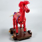 Vintage Russ Christmas Wood Toy Drum Horse Ornament Hand Painted