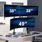 Vivo Pneumatic Triple Ultrawide Monitor Desk Stand  Up To 49 Inch Computer