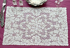 Vintage Placemat Set 6 French Ecru Alencon Lace 12   X 18 