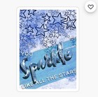 Digital You Sparkle Like Stars Blue Shiny Birthday Happy Card  print Req d  