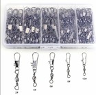 50 Pcs Fishing Ball Bearing Swivels With Fast Clip Snap Smooth Rotation Strong
