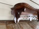 Antique Victorian Hanging Wood Knick Knack Wall Shelf With Carved Design