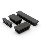 Rectangular Plastic End Caps Tube Bungs Inserts Blanking Ribbed Rectangle Plugs