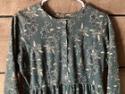 Vintage Ll Bean Dress Womens Xs Floral Long Sleeve Modest Prairie Pockets Green