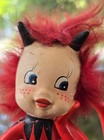 Set Of 2 Vintage Red Devil Figurines W  Fur Rita The Red Imp Pixie Kitsch Htf