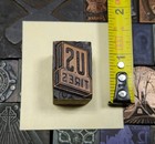 Antique Vtg Copper Us Tires Letterpress Print Type Ornament Cut Stamp Block