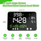 Decibel Meter Wall Mounted Sound Level Meter Noise Temp Humidity Time 11inch Led