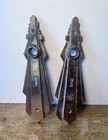 Antique Art Deco Door Knob Escutcheon Plates Cast Brass 8 5 