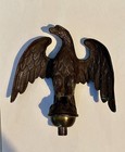 Antique Vintage Bronze Brass Eagle Finial Flag Topper Large 6 25   x6   