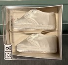 Baby Shoes Lullaby Vintage White Satin Size 0 1-3 Months Doll Infant Newborn Nib