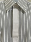 Avi Rossini Nwt  White Tuxedo Shirt W  Grey Striped Bib   French Cuffs Sz 47