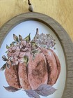Fall Pumpkins Oval Wall Art  Thanksgiving Wall Hanging Framed Canvas Orange
