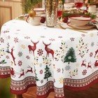 Oval Christmas Tablecloth Christmas Table Cloth Oval Winter Snowflake Xmas Holid