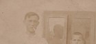 Three Handsome Young Men Butchers Knives Cow s Heads Unusual Surreal Antique Odd