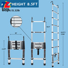 Telescoping Ladder With Hooks   Non-slip Feet-aluminum Telescopic Ladder 8 5 Ft