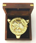 Sundial Compass 4 5  In Wooden Box   Nautical Compass   Maritime   Navigation 