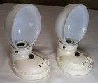 Antique Porcelain Sconce Pair Vtg Light Fixture Ceramic Wall Art Wired Usa  y75