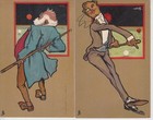 Billiards Sport Set Of 6 Vintage Art Deco Postcards  l5330 