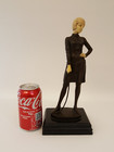 Antique Art Deco After Preiss Female Fencer Statue Bronze Composite Signed