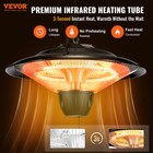 Vevor Hanging Infrared Patio Heater 1500w Electric Space Heater 23 6in Pull Cord
