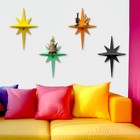 4 Pcs Star-shaped Mid Century Modern Decor  Wooden Storage Shelves  Wooden Mi   