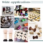 50pcs Wooden Spools  Empty Bobbins Wood Sewing Embroidery Thread Spool Wire W   