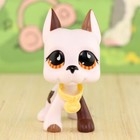 Minilpsshop White Great Dane  750 Red Eyes With Yellow Paw Collar Lps Collect