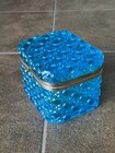 Antique Russian Imperial Blue Glass Tea Caddy Jar Box Vasily Perlov 19th C Tsar