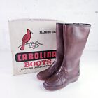 Vintage Carolina Boots Leather Knee High Sherpa Lined Side Zip Low Heel Brown 7