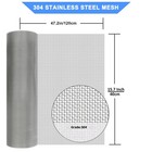 304 Stainless Steel Wire Mesh Screen 15 7 x47 2   0 62mm Hole 30 Mesh  No Rus   