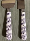 Musical Note Serrated Cake Knife And Server Set White W purple Design Handle