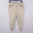 Baker Elite Breeches Riding Pants Womens 28 Plaid Trim Tan Equestrian Horsewear