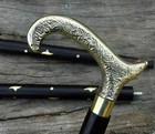 Designer Brass Victorian Handle Wooden Vintage Walking Cane Antique Style Stick