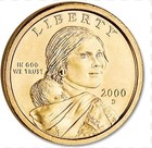 2000 Sacagawea Gold One Dollar Coin   1 Uncirculated Eagle Bank Roll Golden