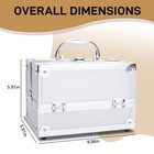 Silver Aluminum Makeup Train Case Jewelry Box Cosmetic Organizer With Mirror Us