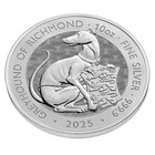 2025 10 Oz British Tudor Beasts  Greyhound Of Richmond Silver Coin  bu 