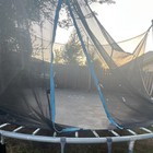 Round Outdoor Trampoline W  Safety Net Enclosure   Ladder  Black blue