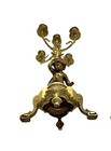 Vintage French Louis Xv Style Brevetatto Italy Brass Figural Cherub Candelabra