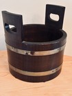 Vintage Basketville Putney Vt Dark Wood Barrel Bucket