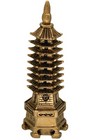 Feng Shui Brass Color Wen Chang Pagoda Statue Decor For Education And Career