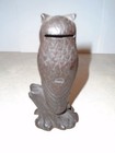 Vintage 1918 Cast Iron Owl Coin Bank  be Wise  Save Money  Made By  A c williams