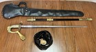 Us Navy Officer s Model 1852 Sword  Scabbard  Knot  Ns Meyer Belt   Leather Case