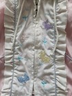 Casual Time Vintage Girls Pink Hooded Zip Jacket Embroidered Ruffle Sz 24 Bunny