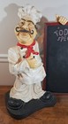 Vintage French Chef Menu Board Resin Large Statue 26  Tall
